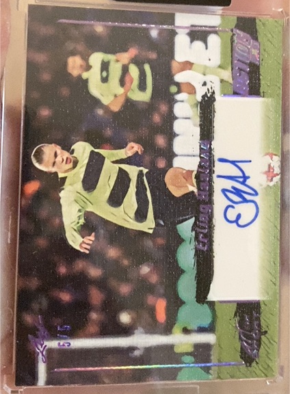 2023 Leaf Art of Sport Erling Haaland Action Art Autograph — front