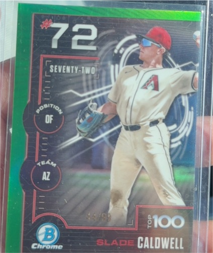 2025 Bowman Chrome Top 100 #BTP-72 Slade Caldwell — front