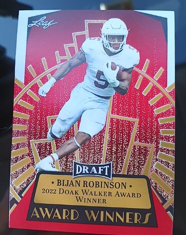 2023 Leaf Draft Award Winners #12 Bijan Robinson — front