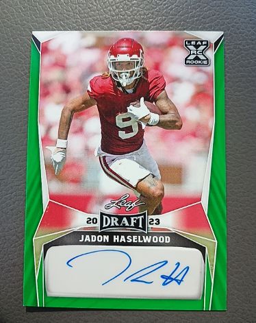 2023 Leaf Draft #BA-JH1 Jadon Haselwood — front