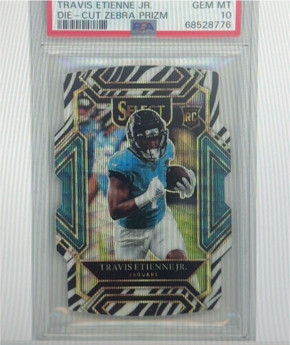 2021 Panini Select Club Level Die-Cut Zebra Prizm #254 Travis Etienne Jr. — front