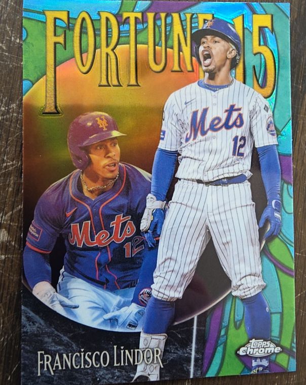 2025 Topps Chrome Fortune 15 #F15-7 Francisco Lindor — front