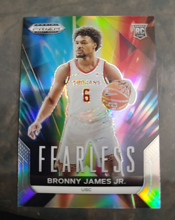 2024 Panini Prizm Draft Picks #3 Bronny James Jr. Fearless Silver Prizm — front
