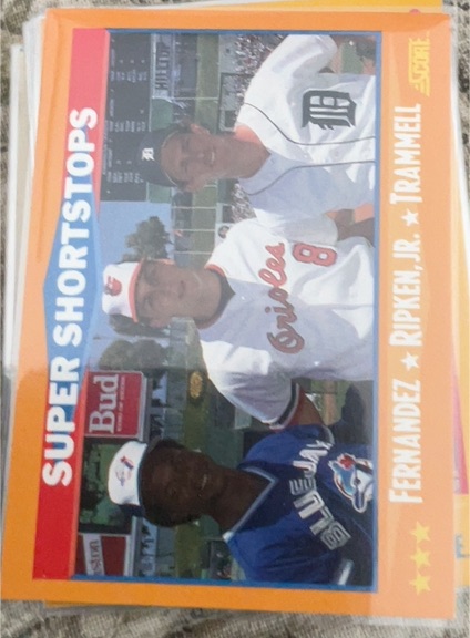 1988 Score #651 Tony Fernandez / Cal Ripken Jr. / Alan Trammell — front