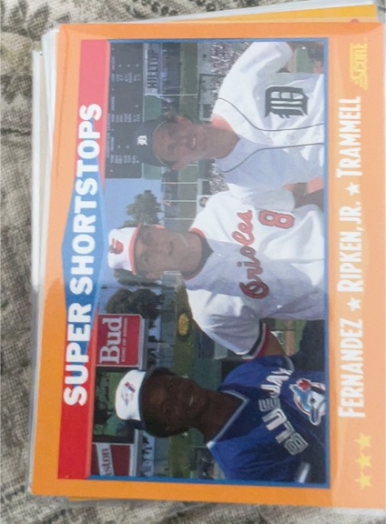 1988 Score #651 Cal Ripken Jr., Alan Trammell, Tony Fernandez — front