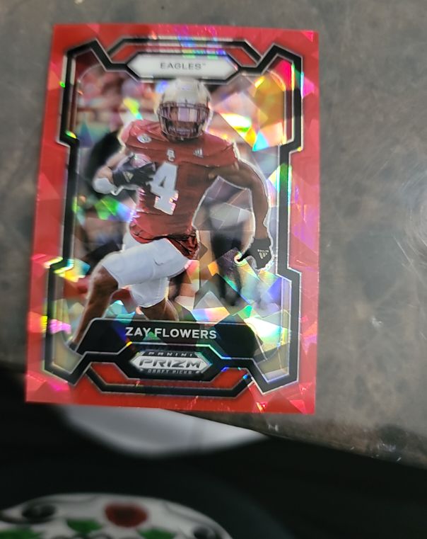 2024 Panini Prizm Draft Picks #13 Zay Flowers Red Ice — front