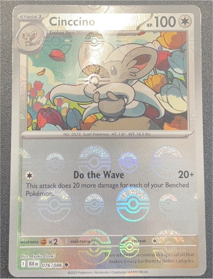 2025 Pokémon SV Black Bolt #076 Cinccino — front