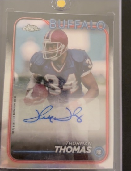 2024 Topps Chrome Thurman Thomas Gold Geometric Refractor Auto — front