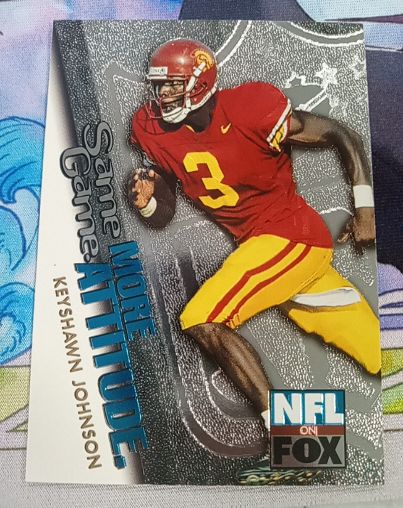 1996 SkyBox Impact #10 Keyshawn Johnson NFL on FOX: Same Game More Attitude — front