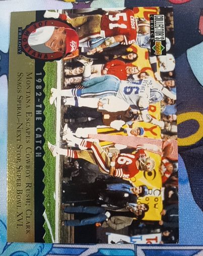1995 Upper Deck Collector's Choice #MT4 Joe Montana Trilogy 1982 The Catch — front