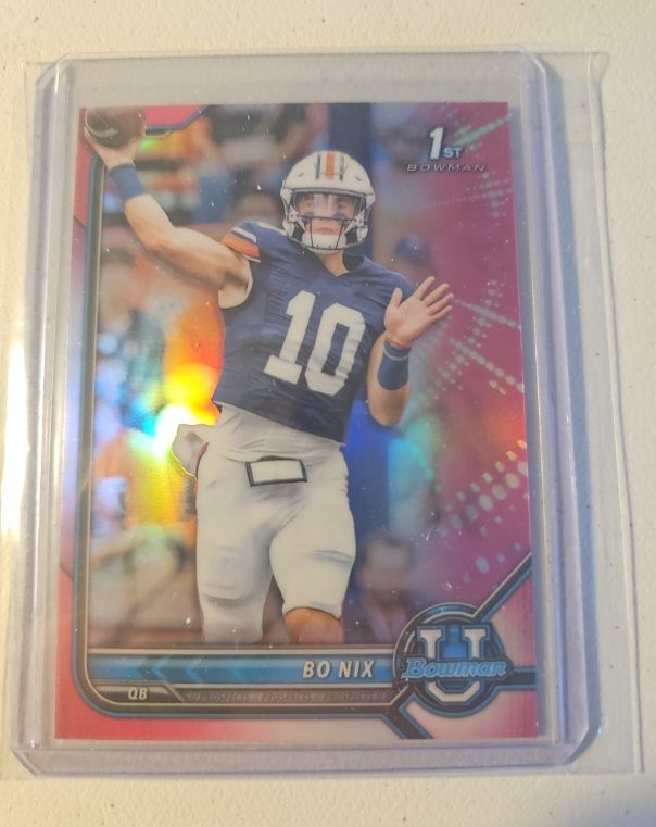 2022 Bowman University Chrome #8 Bo Nix — front