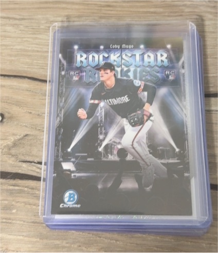 2025 Bowman Chrome #RR-7 Coby Mayo Rockstar Rookies Baltimore Orioles RC — front