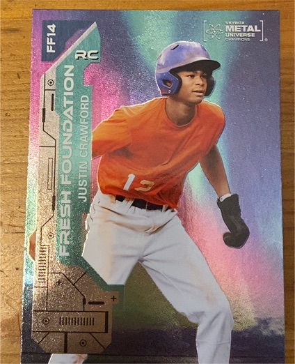 2023 Skybox Metal Universe Champions #FF14 Justin Crawford Fresh Foundation RC — front