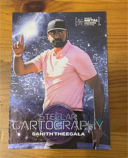 2024 SkyBox Metal Universe Champions Stellar Cartography #115 Sahith Theegala — front