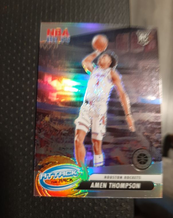 2023-24 Panini NBA Hoops Premium Stock Attack The Rack #9 Amen Thompson — front