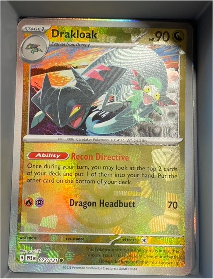 2025 Pokemon Scarlet & Violet Prismatic Evolutions #072 Drakloak — front