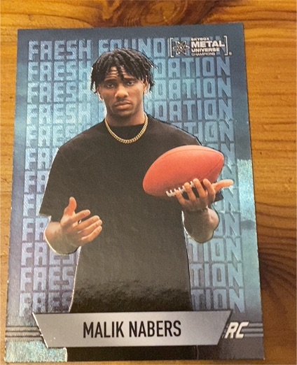 2024 SkyBox Metal Universe Champions #FF-21 Malik Nabers Fresh Foundation Rookie Card — front