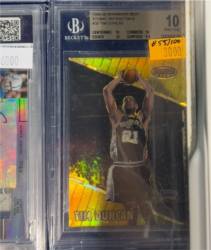 1999-00 Bowman's Best Atomic Refractors #60 Tim Duncan — front