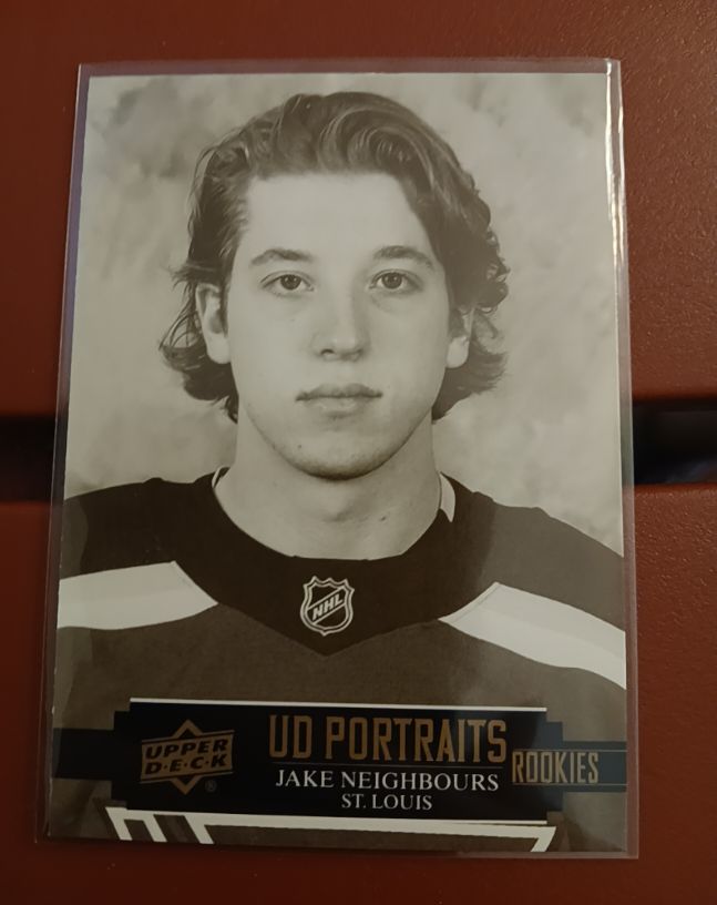 2021-22 Upper Deck UD Portraits Rookies #P-42 Jake Neighbours — front
