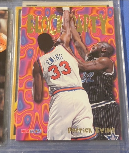 1995-96 NBA Hoops #9 Patrick Ewing Block Party — front