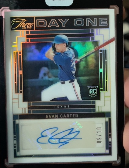 2024 Panini Three and Two Day One #DOA-EC Evan Carter — front