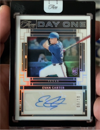 2024 Panini Three and Two Day One #DOA-EC Evan Carter — front