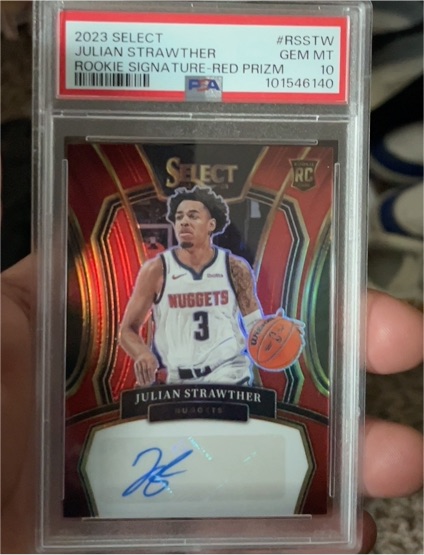 2023 Select #RSSTW Julian Strawther Rookie Signature Red Prizm — front