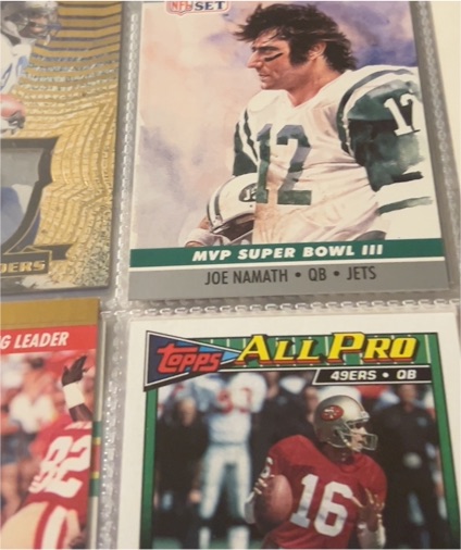 1990 NFL Pro Set MVP Super Bowl III Joe Namath — front