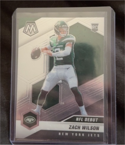 2021 Panini Mosaic #243 Zach Wilson NFL Debut Rookie Card — front