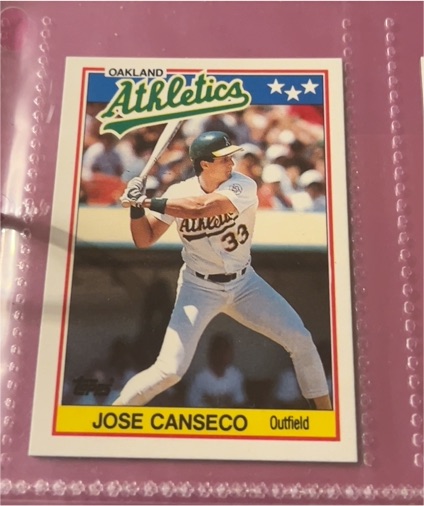 1988 Topps UK Minis #10 Jose Canseco — front