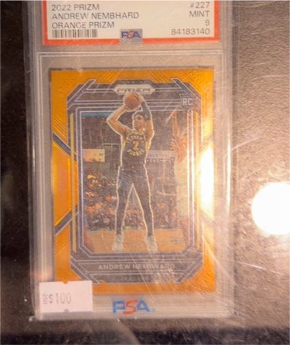 2022-23 Panini Prizm #227 Andrew Nembhard Orange Prizm — front