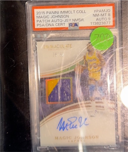 2015 Panini Immaculate Collection #PAMJO Magic Johnson — front