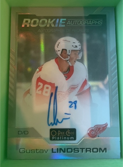 2020-21 O-Pee-Chee Platinum #R-GL Gustav Lindstrom Rookie Autographs — front