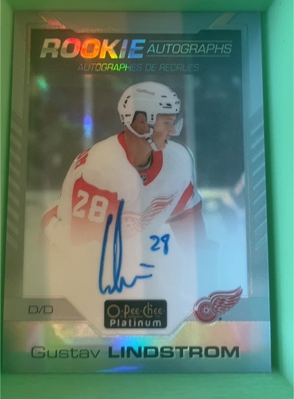 2020-21 O-Pee-Chee Platinum #R-GL Gustav Lindstrom Rookie Autographs — front