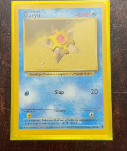 1999 Pokémon #65 Staryu — front
