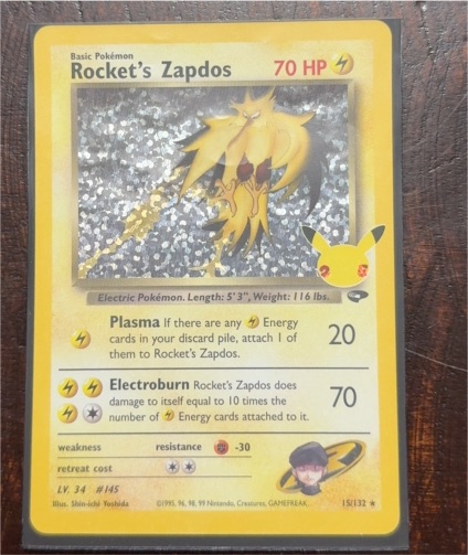 2021 Pokémon Celebrations #15 Rocket's Zapdos — front