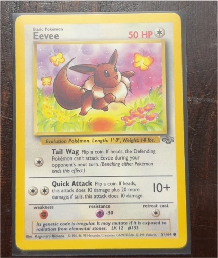 1999 Pokémon Jungle #51 Eevee — front