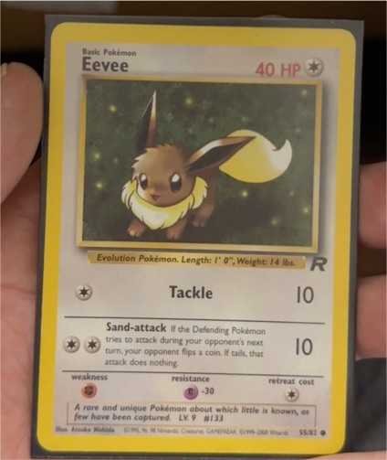 1999 Pokémon Team Rocket #55 Eevee — front