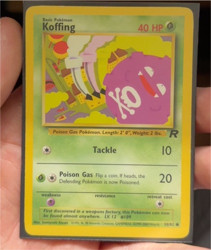 2000 Team Rocket #58 Koffing — front
