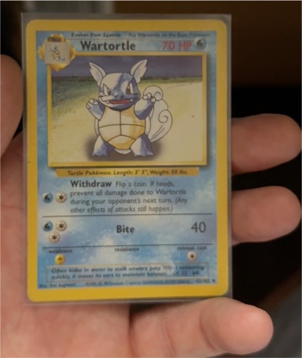 1999 Pokémon Base Set #42 Wartortle — front