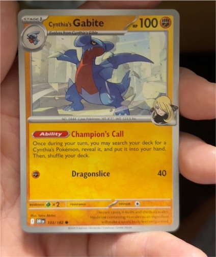 2025 Pokémon TCG Destined Rivals #103 Cynthia's Gabite — front