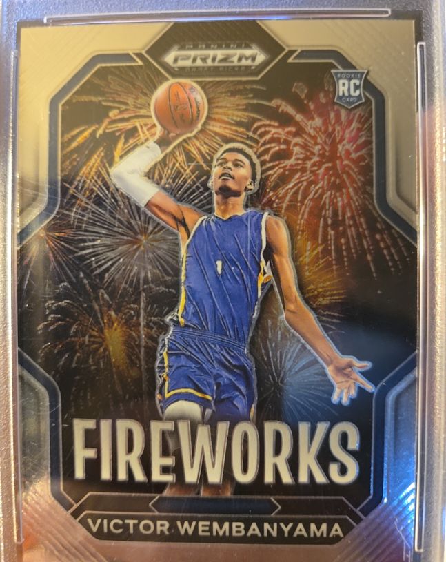 2023 Panini Prizm Draft Picks Fireworks #1 Victor Wembanyama — front