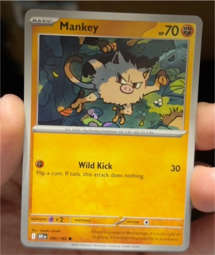 2023 Pokémon Scarlet & Violet Destined Rivals #90 Mankey — front