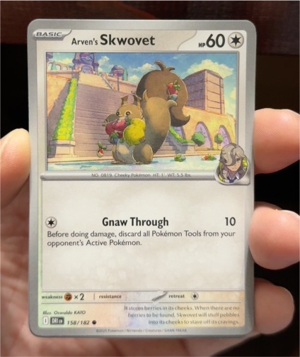 2025 Pokémon SV10: Destined Rivals #158 Arven's Skwovet — front