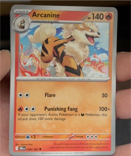 2025 Pokémon SV10 Destined Rivals #028 Arcanine — front