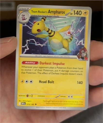 2025 Pokémon Scarlet & Violet Destined Rivals #74 Team Rocket's Ampharos — front