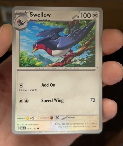 2025 Pokémon Sv10: Destined Rivals #157 Swellow — front