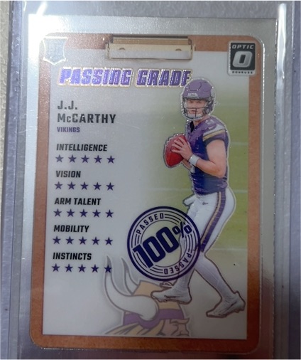 2024 Panini Donruss Optic #6 J.J. McCarthy Passing Grade Rookie — front