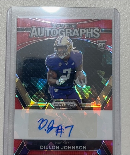2024 Panini Prizm Draft Picks Autographs #DPA-DJN Dillon Johnson — front