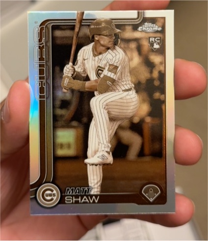 2025 Topps Chrome #219 Matt Shaw Sepia Refractor Rookie — front